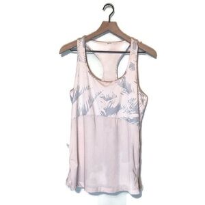 Fabletics Cashel Curve Cinch Tank Top Light pink gray palm print Plus Size XXL